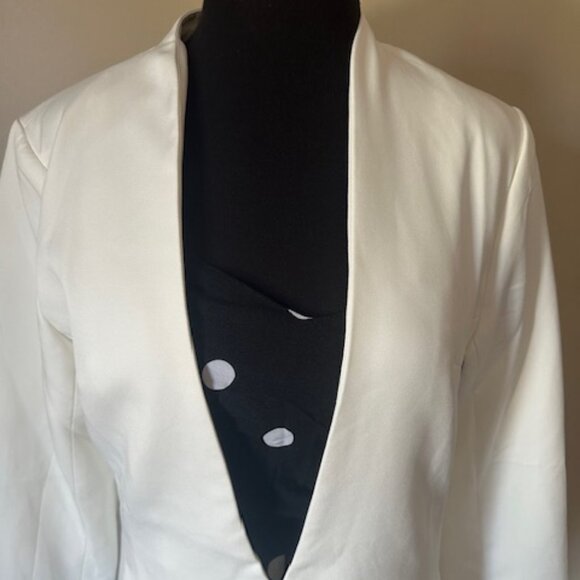 Chic White Open Front Blazer   8674  NWT Boutique - Picture 8 of 13